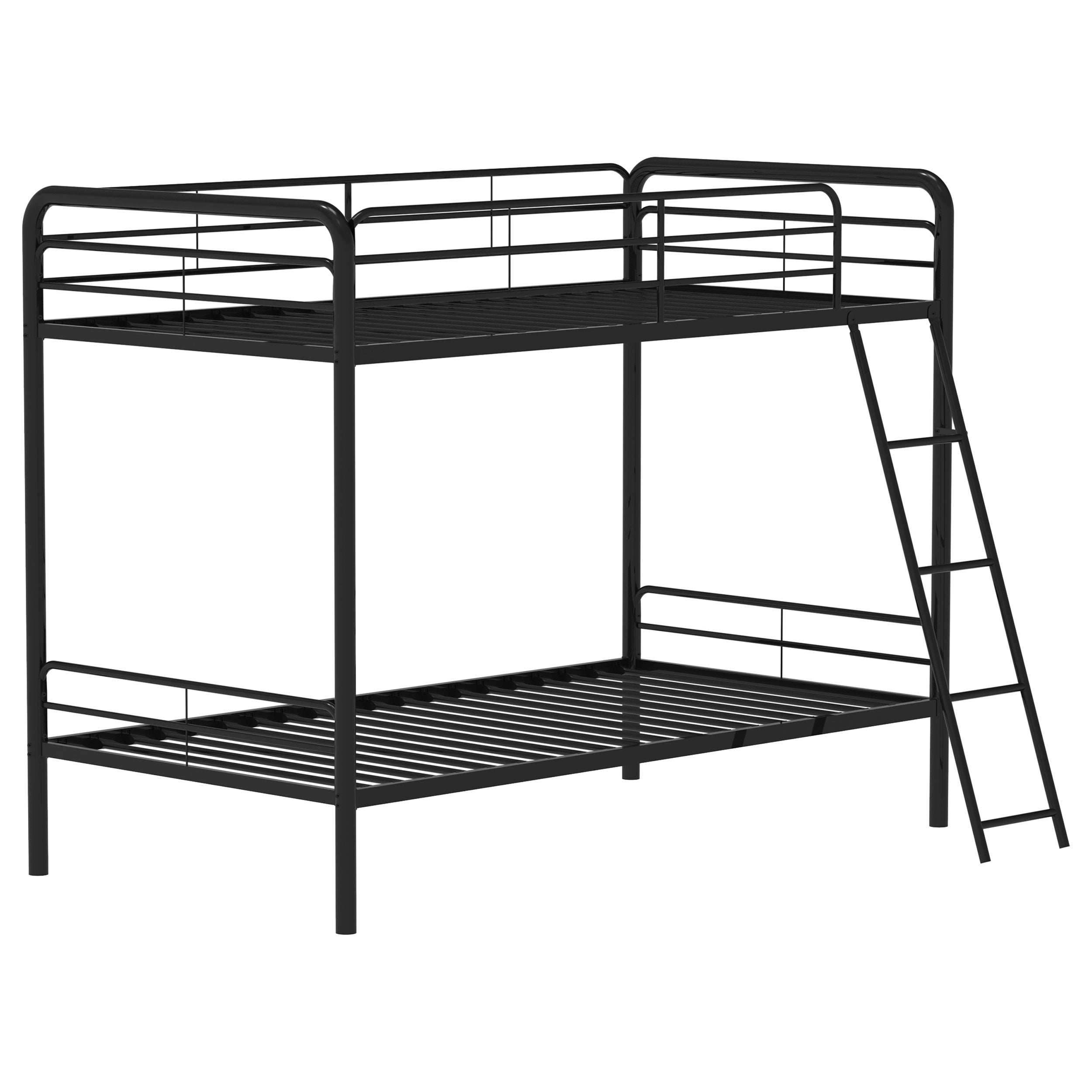 Carson Metal Twin Over Twin Bunk Bed Glossy Black-