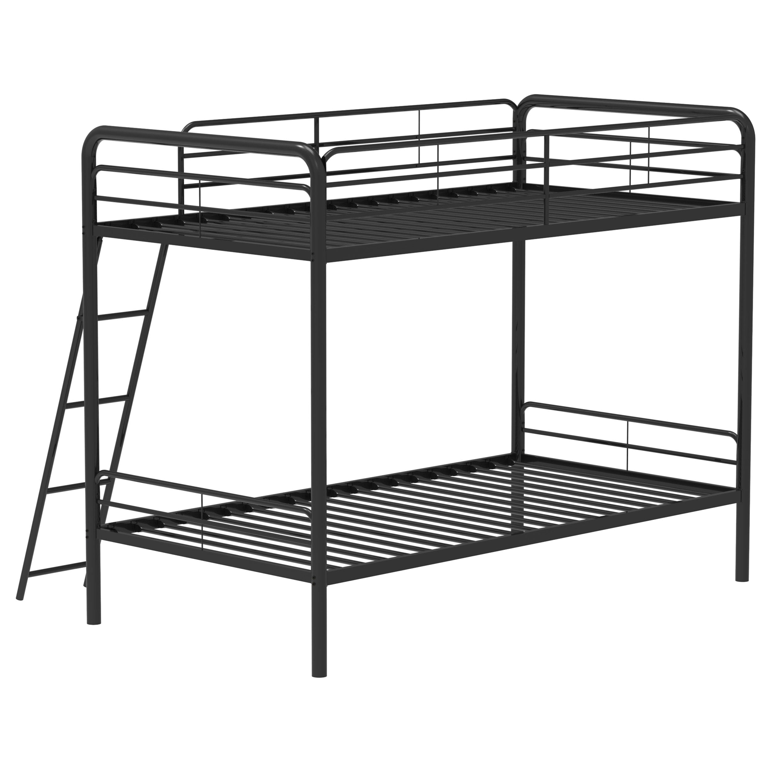 Carson Metal Twin Over Twin Bunk Bed Glossy Black-