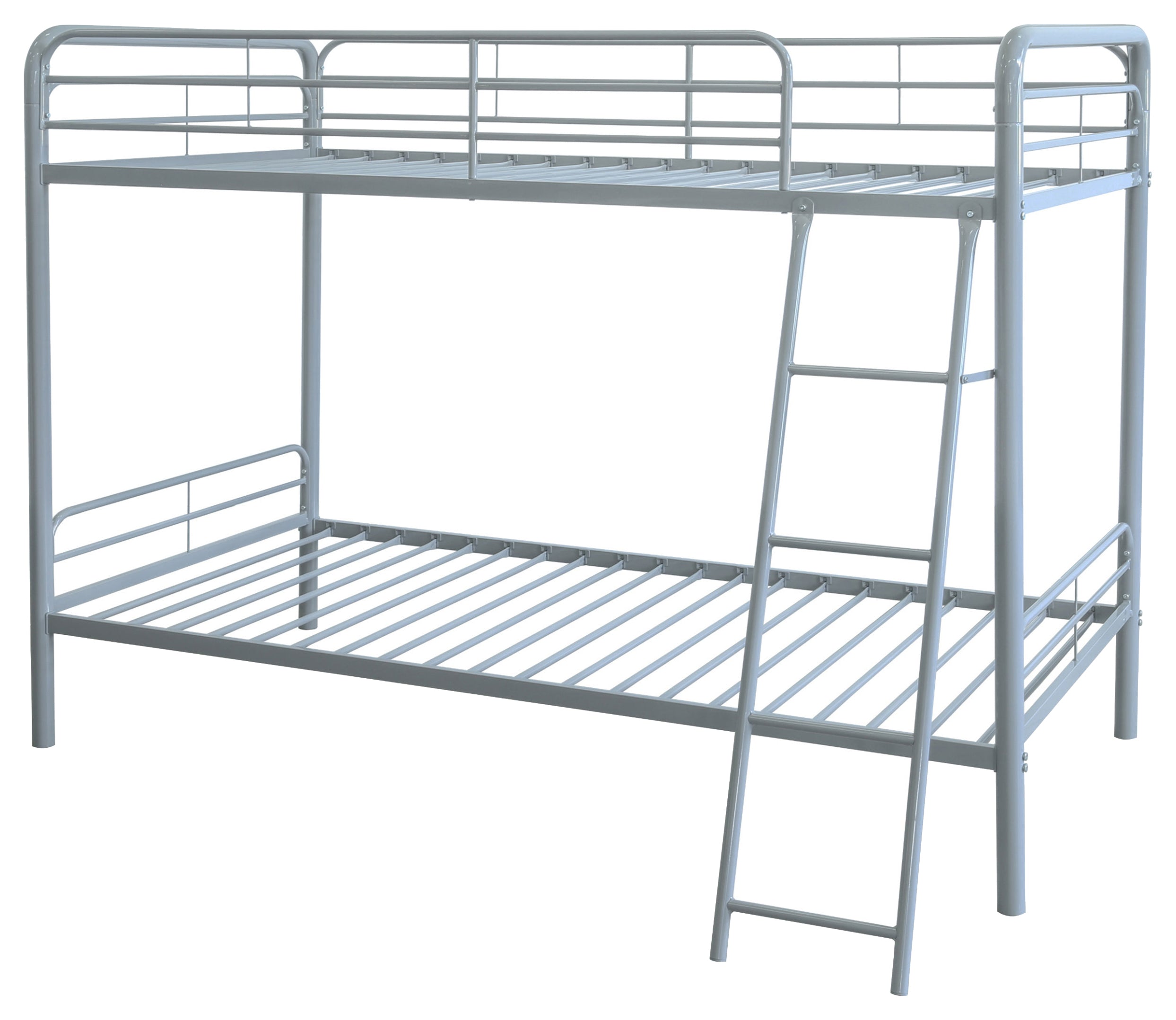 Carson Metal Twin Over Twin Bunk Bed Glossy Silver-