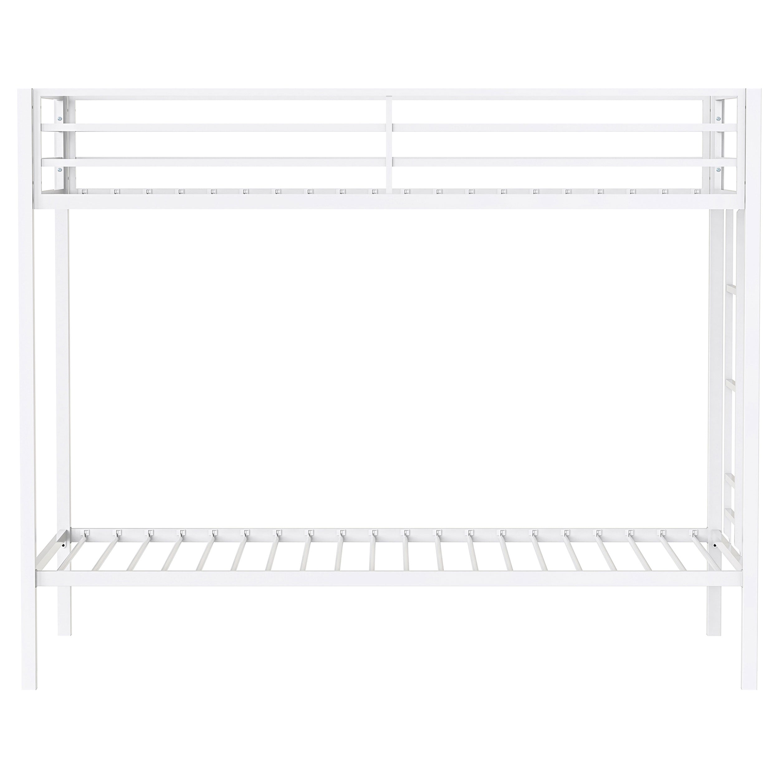 Alevera Metal Twin Over Twin Bunk Bed with Ladder White-