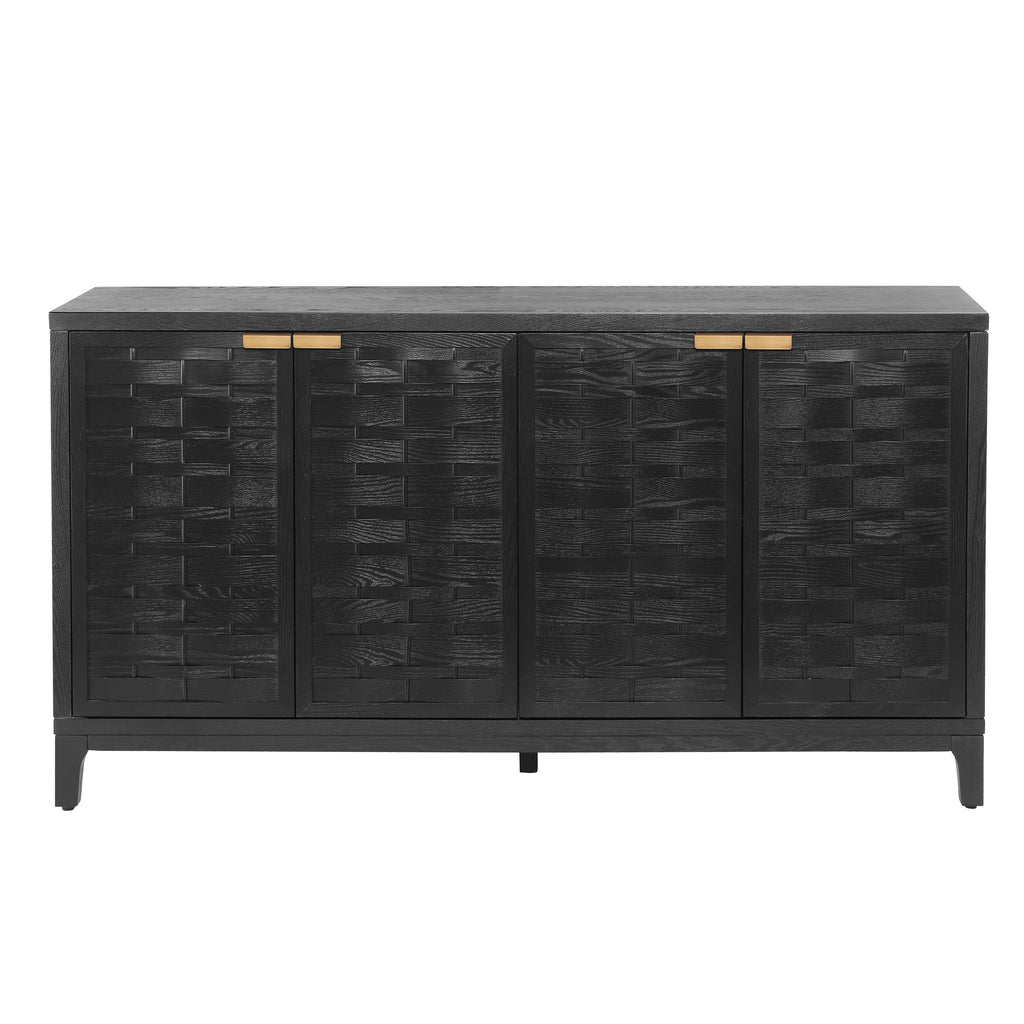 59 Inch Sideboard with 3D Woven Door Design