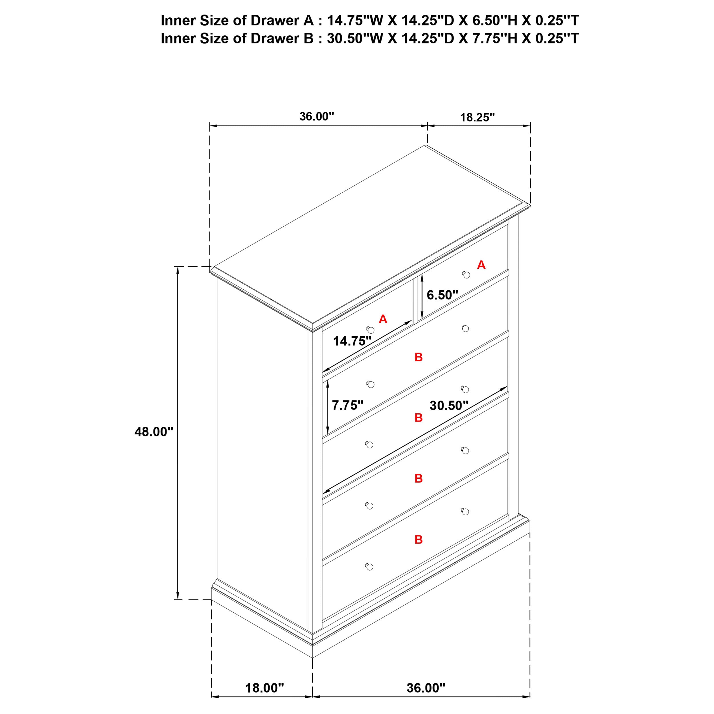 Sumerlin 6-drawer Bedroom Chest of Drawers Medium Brown-