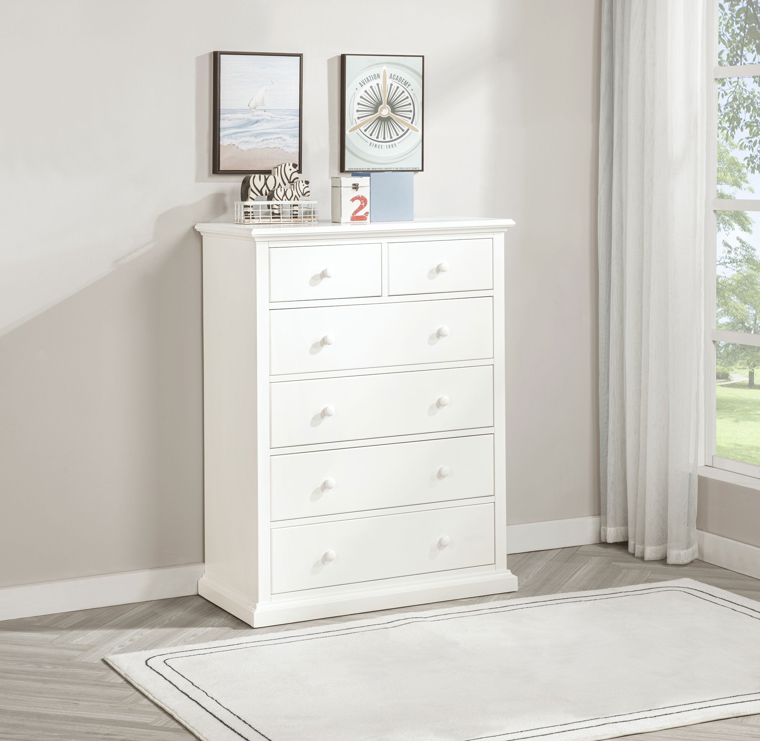 Sumerlin 6-drawer Bedroom Chest of Drawers White-