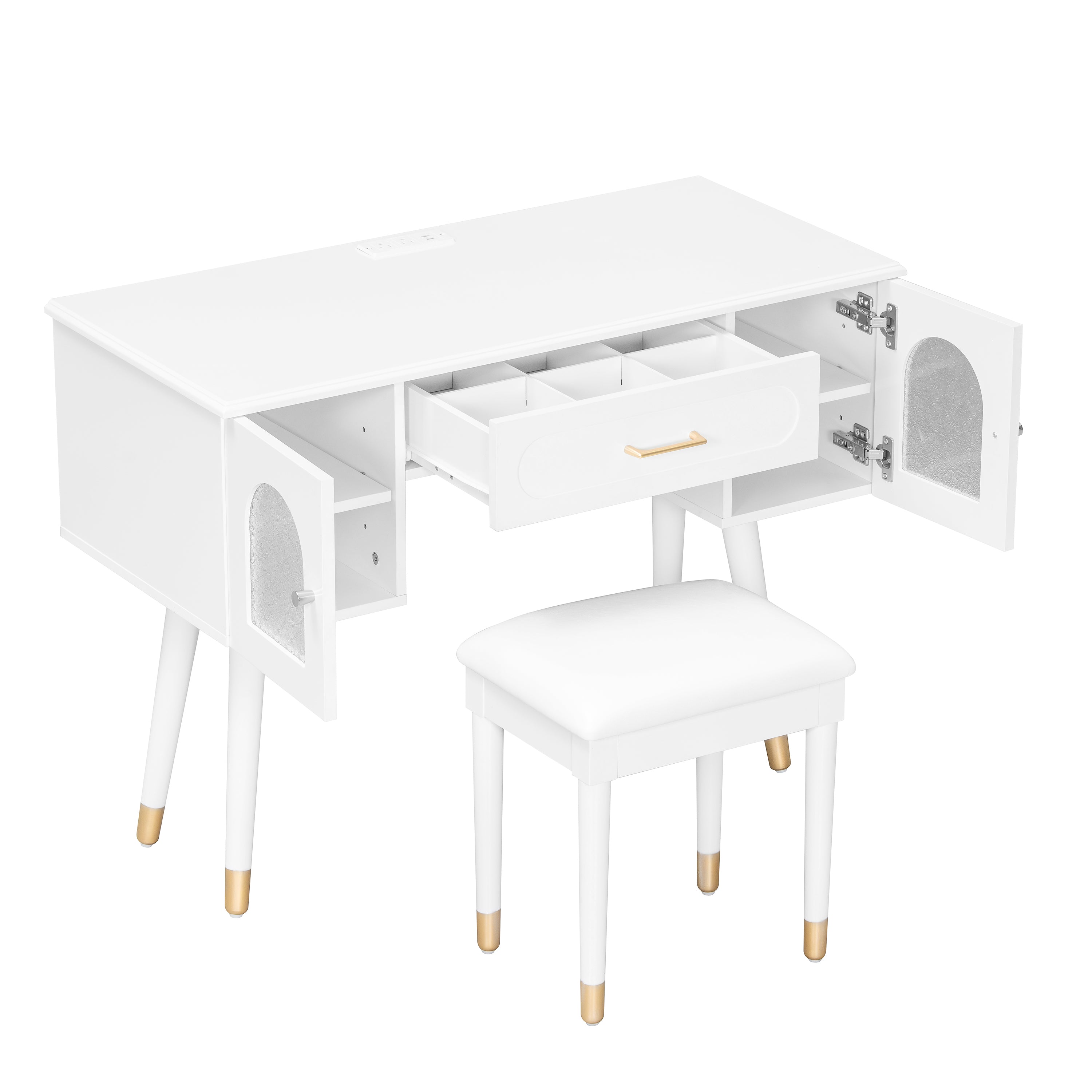 Elegant Vanity Makeup Table & Chair Set