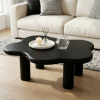 40'' Wood Cloud Coffee Table with 4 Round Legs