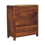 Solid Wood Aspen Chest, 3-Drawers, Chestnut