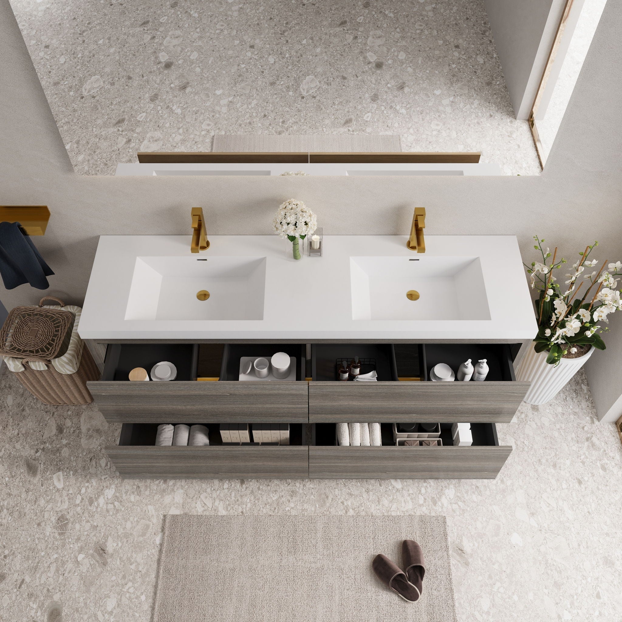 Bathin Freestanding Bathroom Vanity With Double Sinks