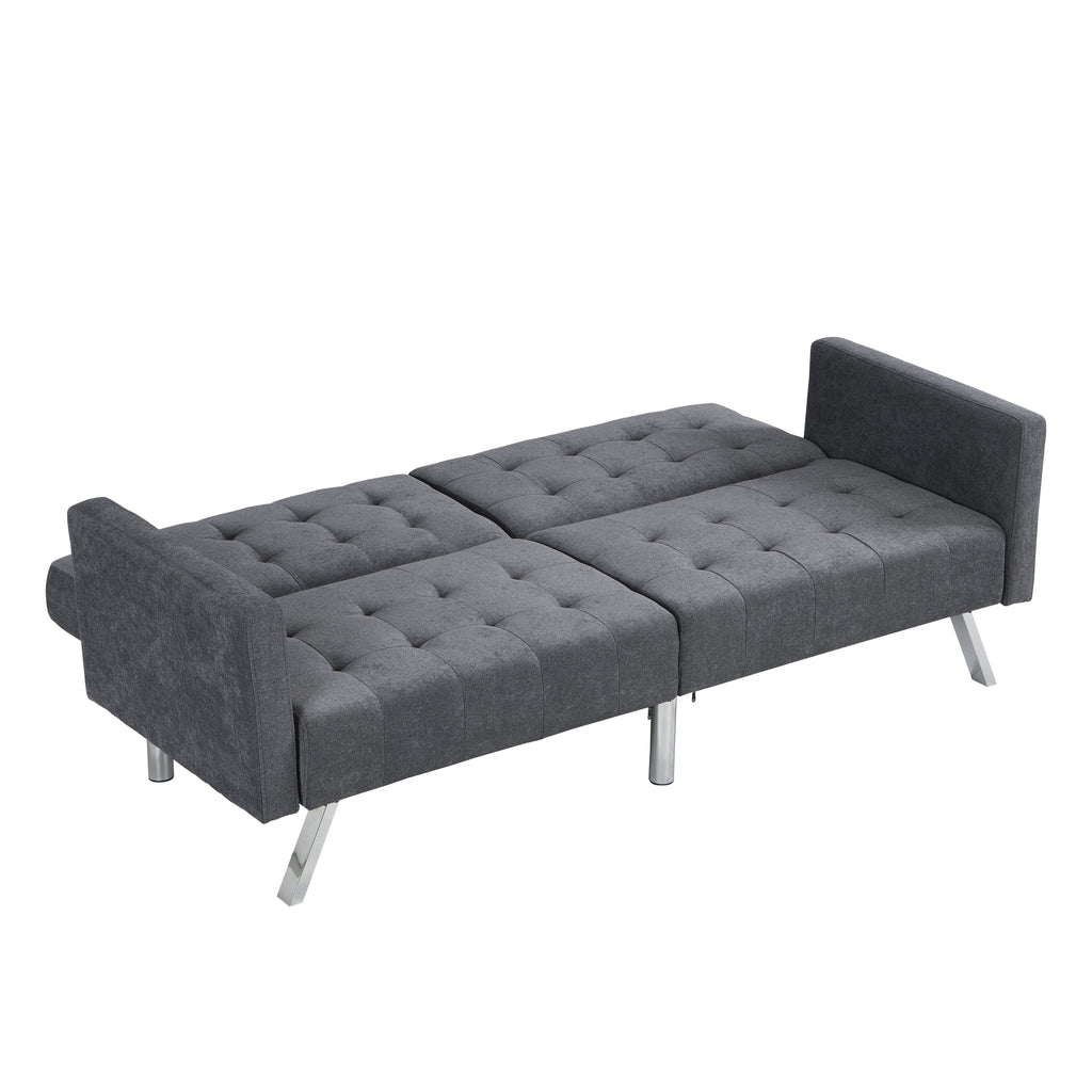 Convertible Sofa Bed in Dark Linen