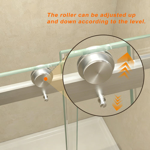 56-60 in.W x 76 in.H Semi-Frameless Sliding Shower Door