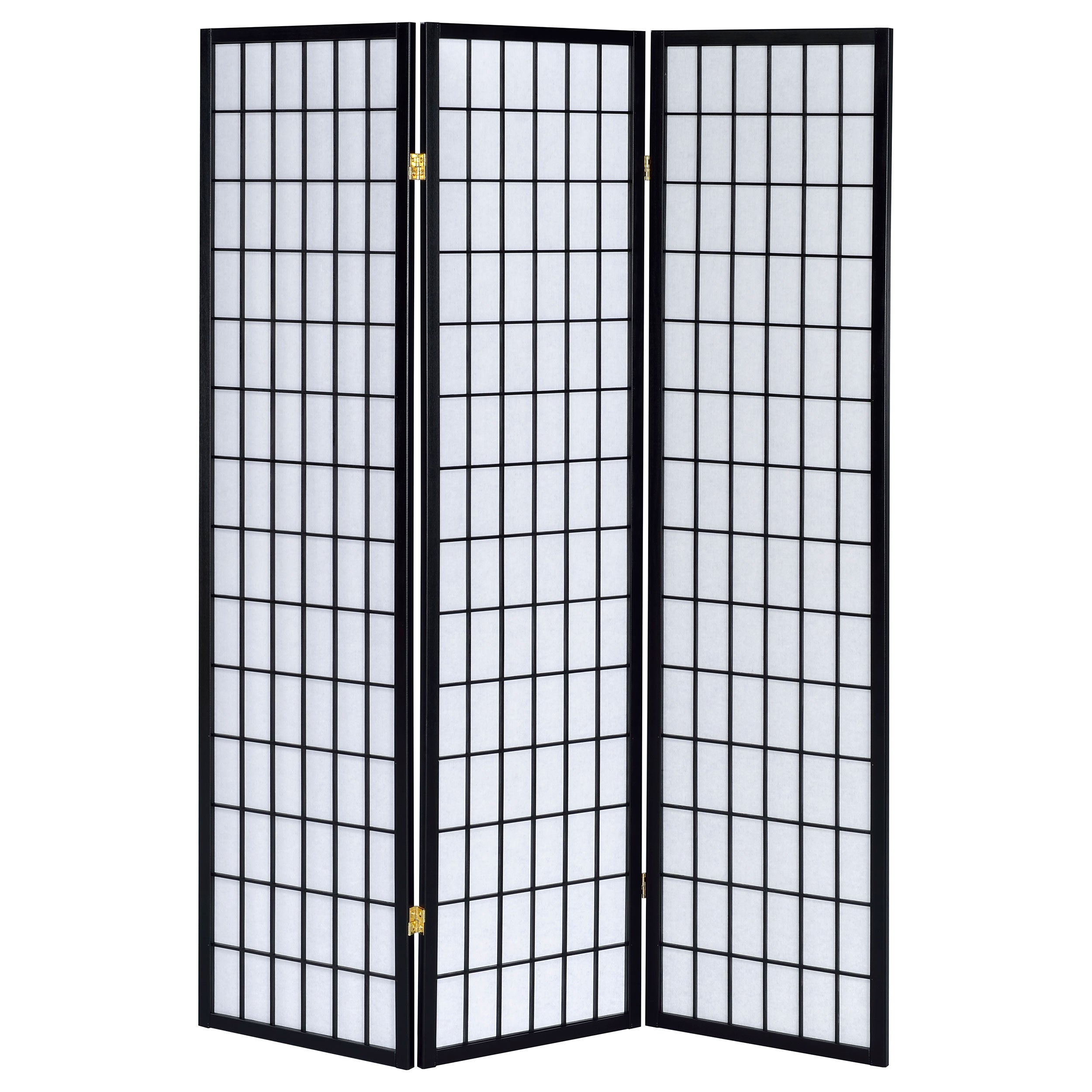Carrie 3-Panel Room Divider Folding Shoji Screen Black-CoasterEveryday