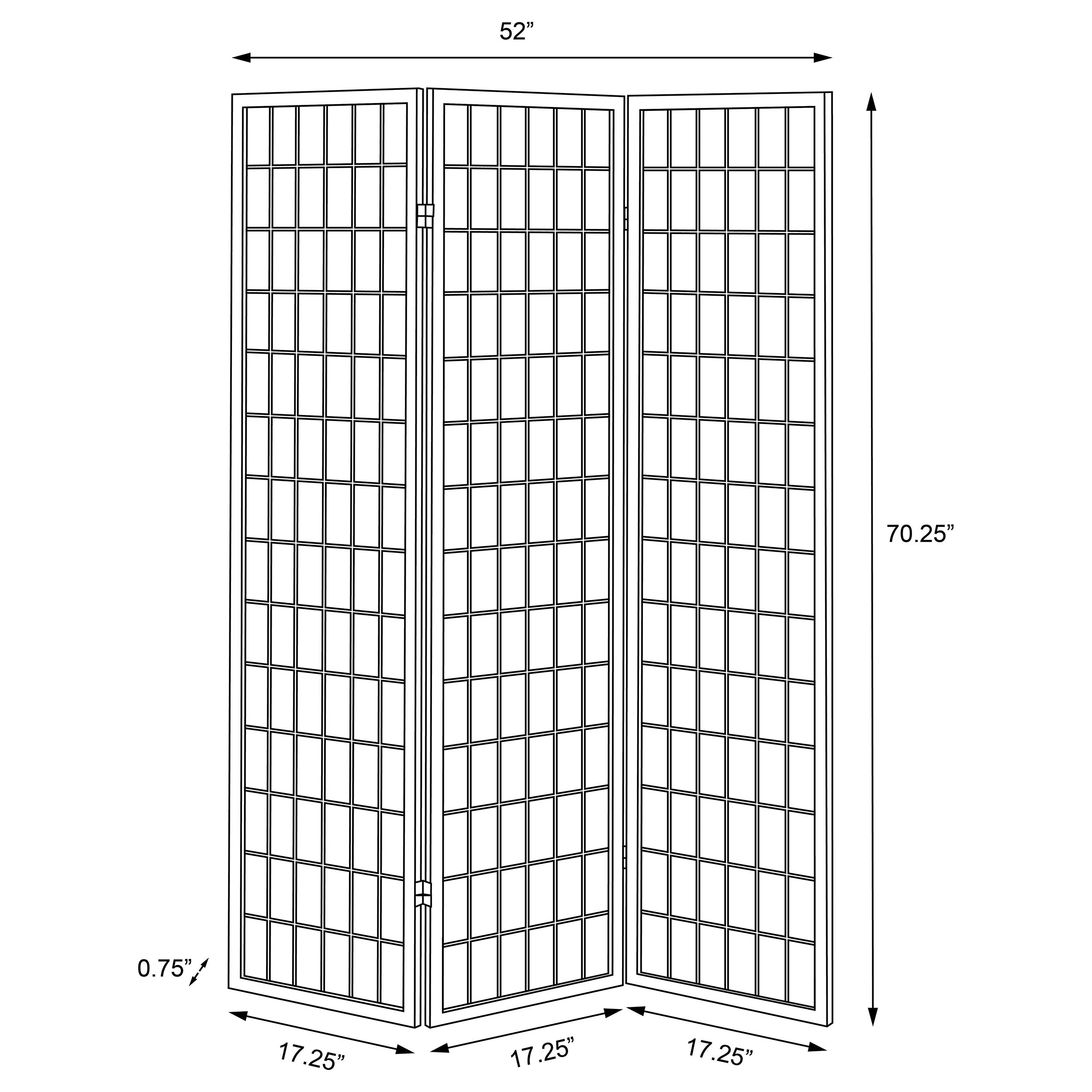 Carrie 3-Panel Room Divider Folding Shoji Screen Black-CoasterEveryday