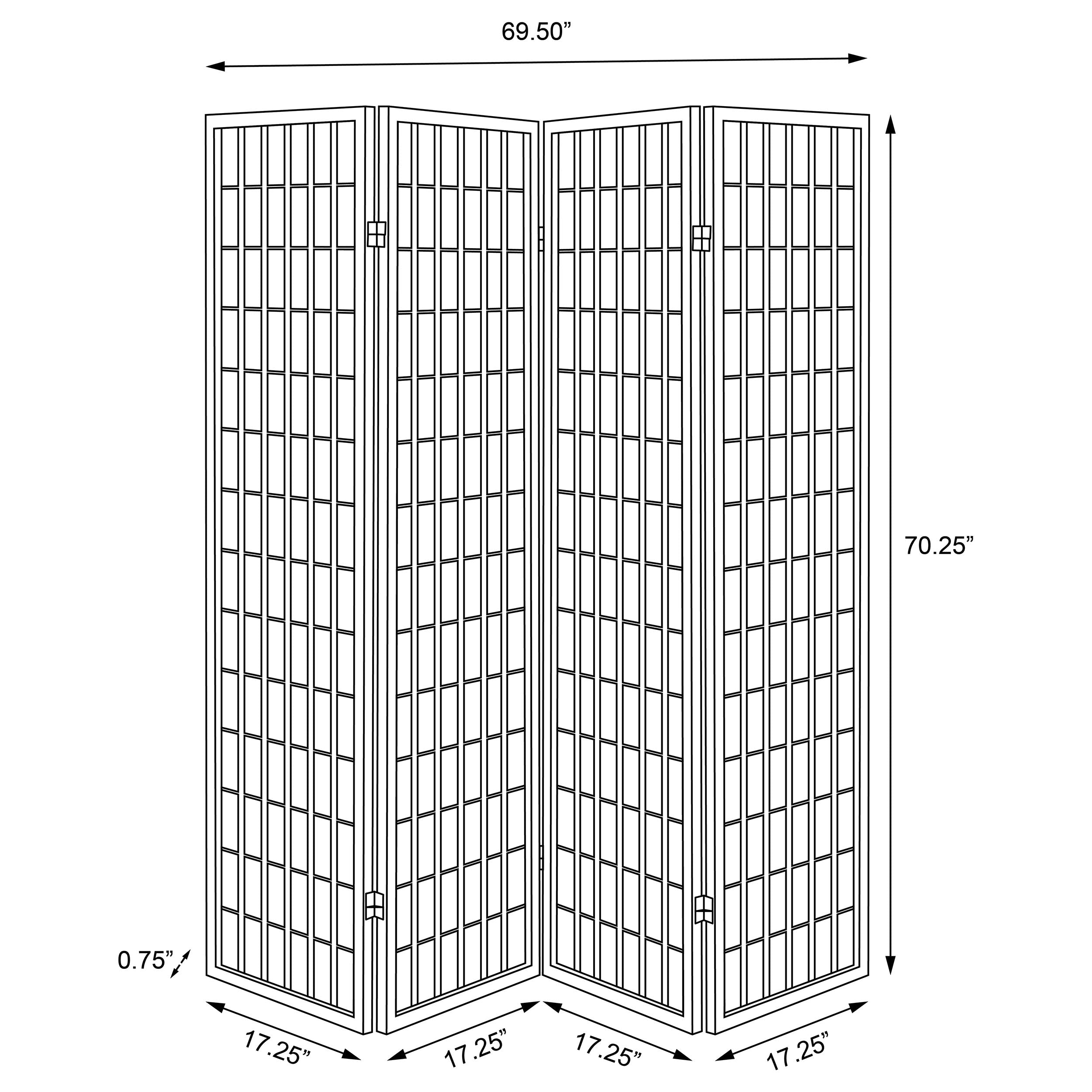 Roberto 4-Panel Room Divider Folding Shoji Screen Black-CoasterEveryday