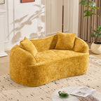 Yellow Curved Two-Person Compress Sofa