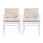 Acacia Wood Outdoor Dining Chairs Set of 2