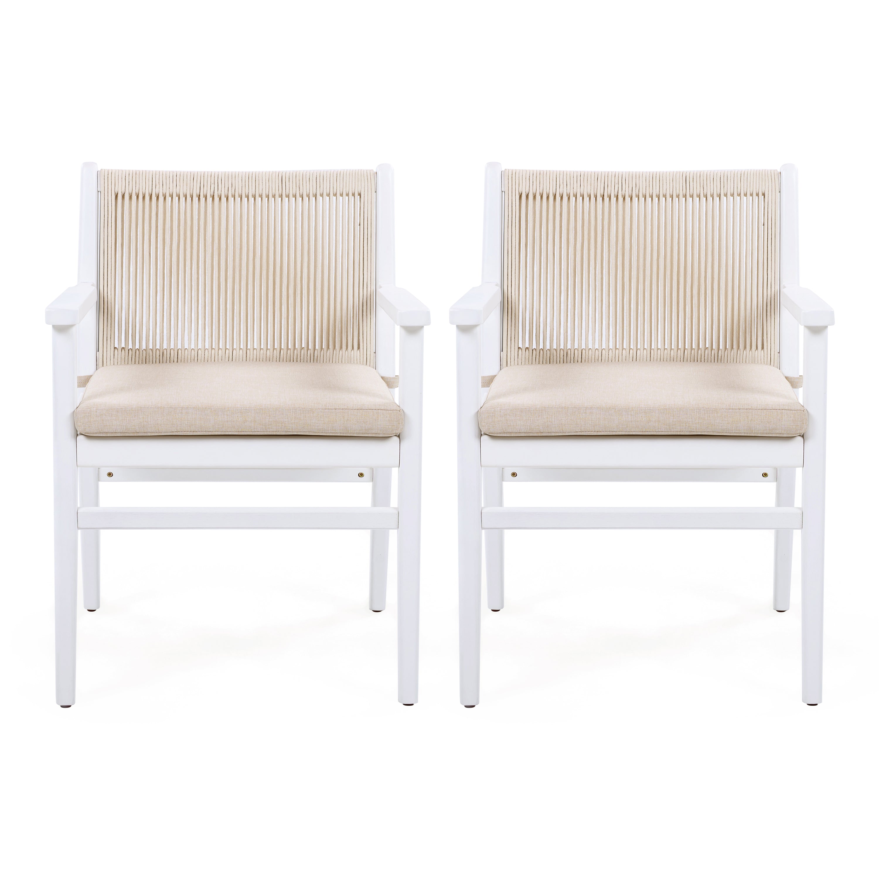 Acacia Wood Outdoor Dining Chairs Set of 2