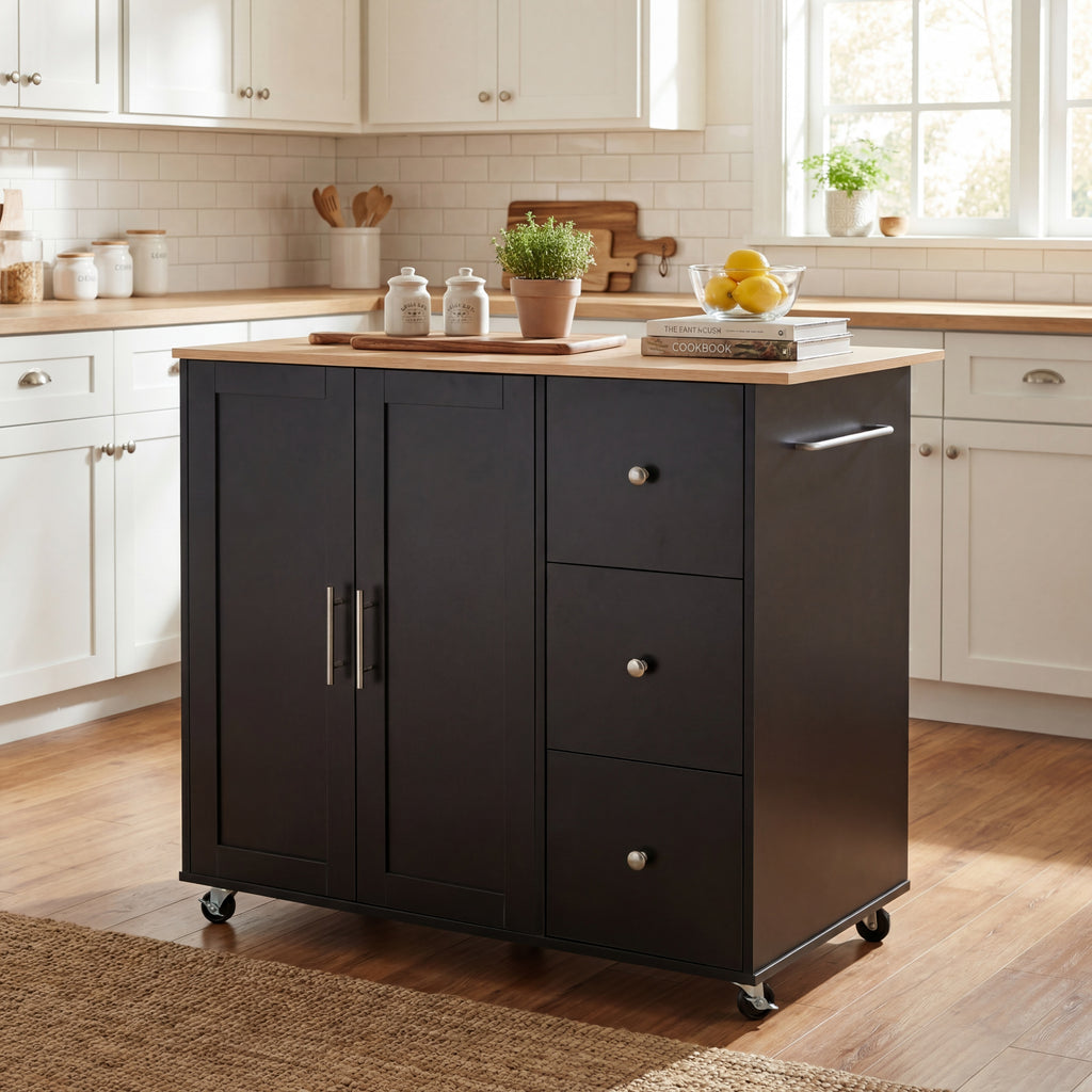 Mobile Kitchen Cart with Storage