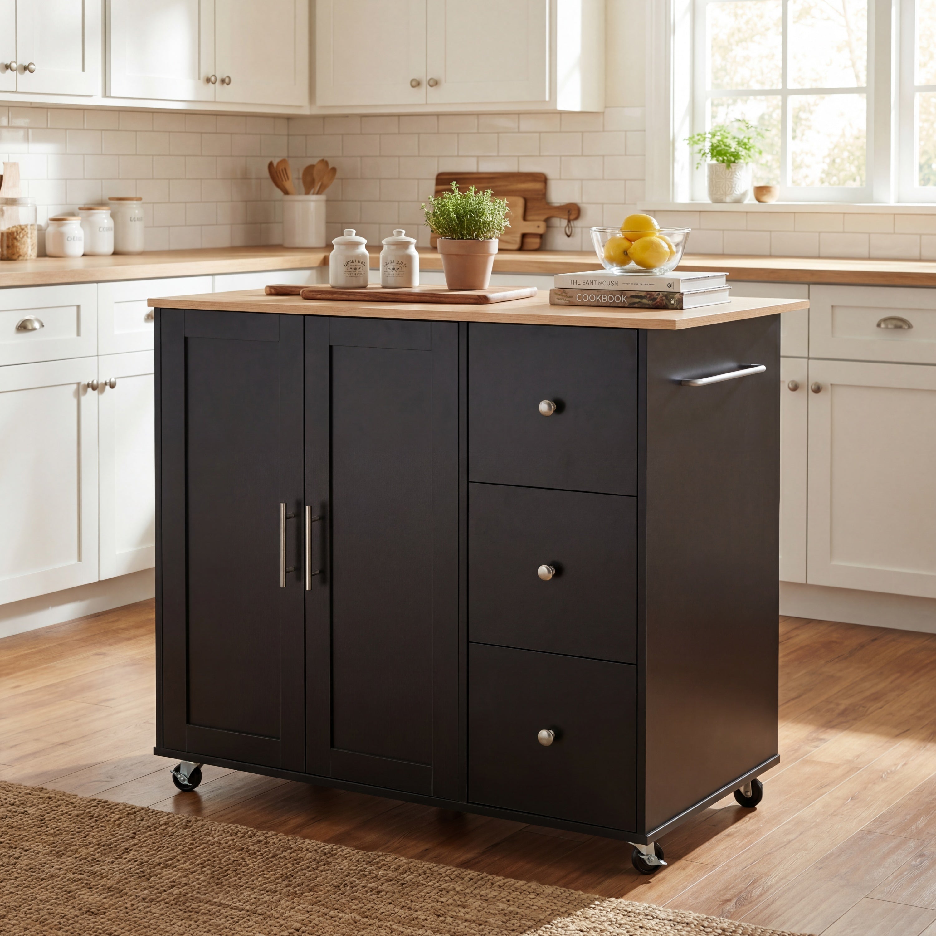 Mobile Kitchen Cart with Storage