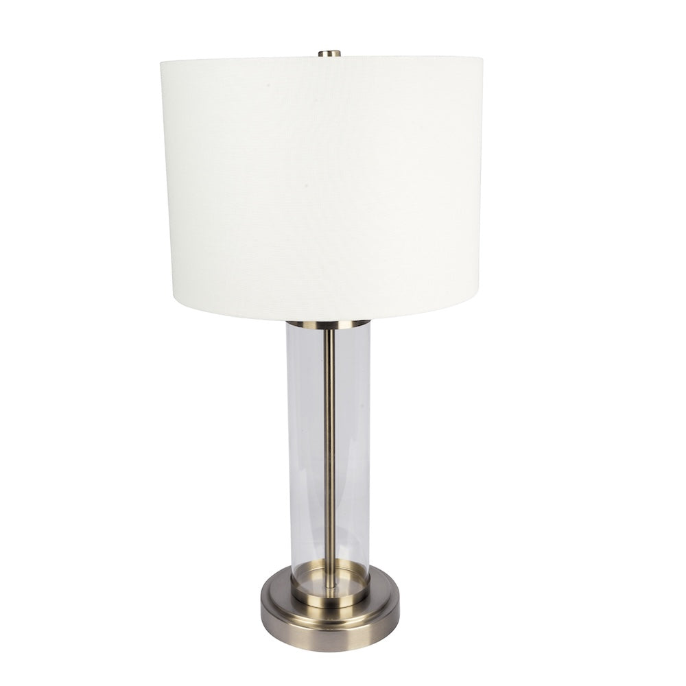 Luna Brushed Nickel Table Lamp with On/Off Switch