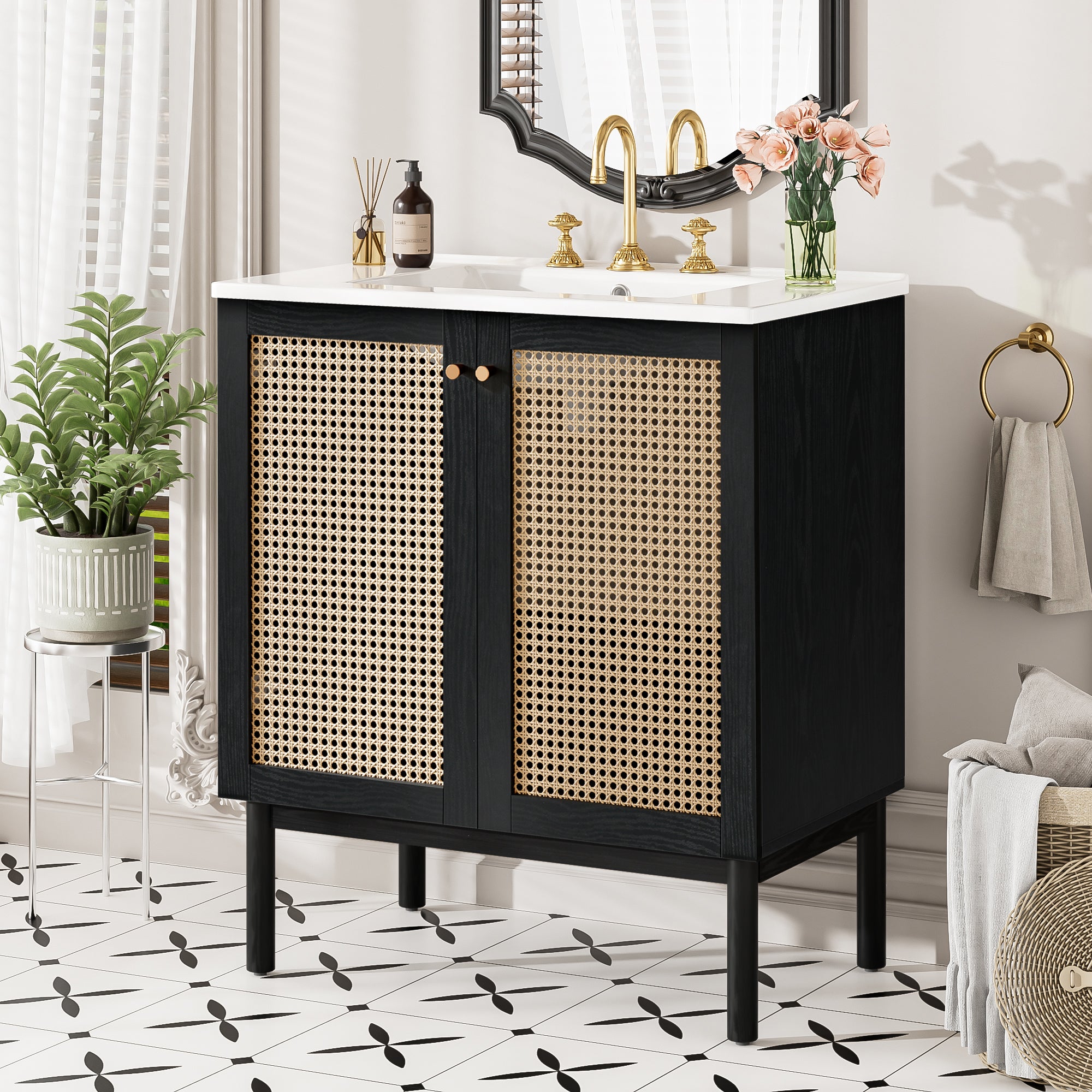 30-Inch Bathroom Vanity Crafted From Natural Materials