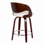 24" Mid-Century Modern Fixed-Height Counter Stool with Swivel