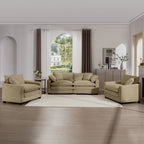 Warm and Cozy Sofa Set with Soft Cushions and Pillows