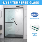 Aluminum Frame Double Sliding Shower Door 44-48"x72"