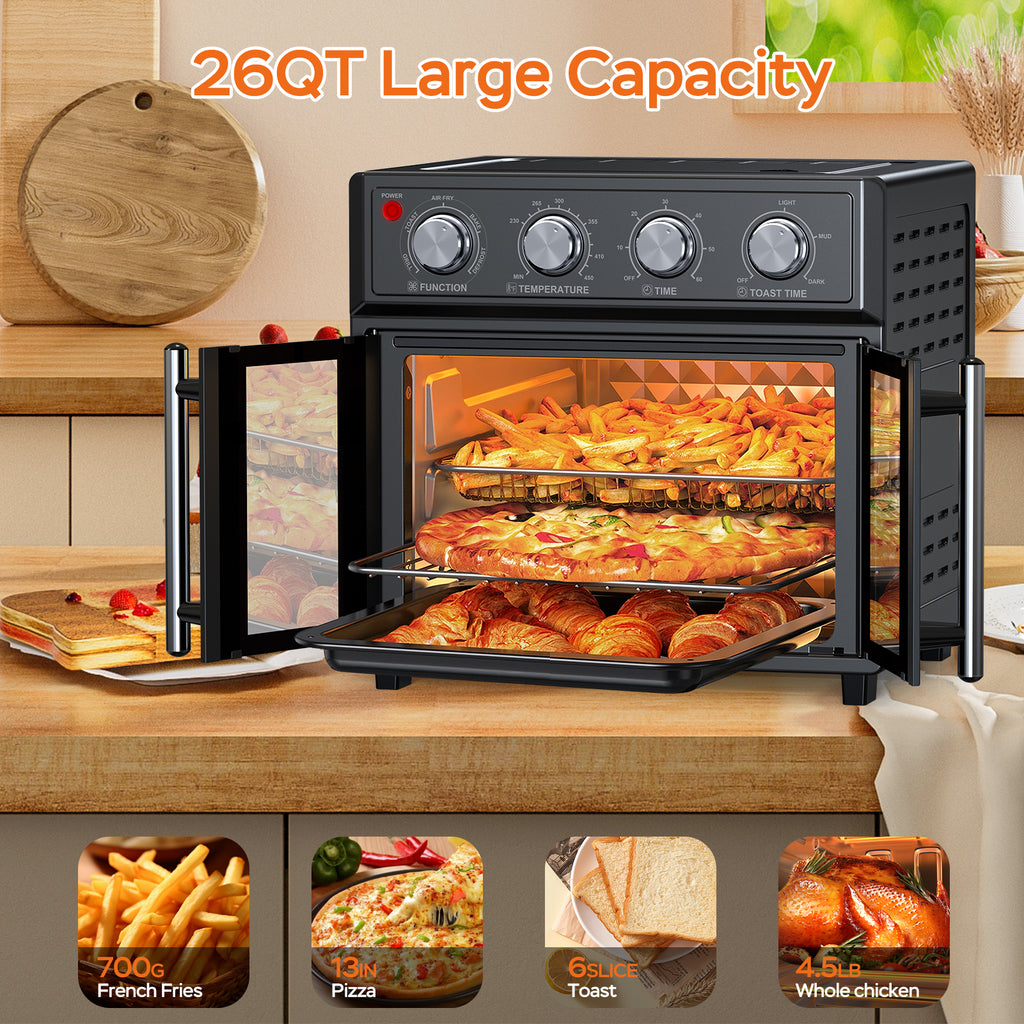 PlumChef 26QT Air Fryer Convection Toaster Oven