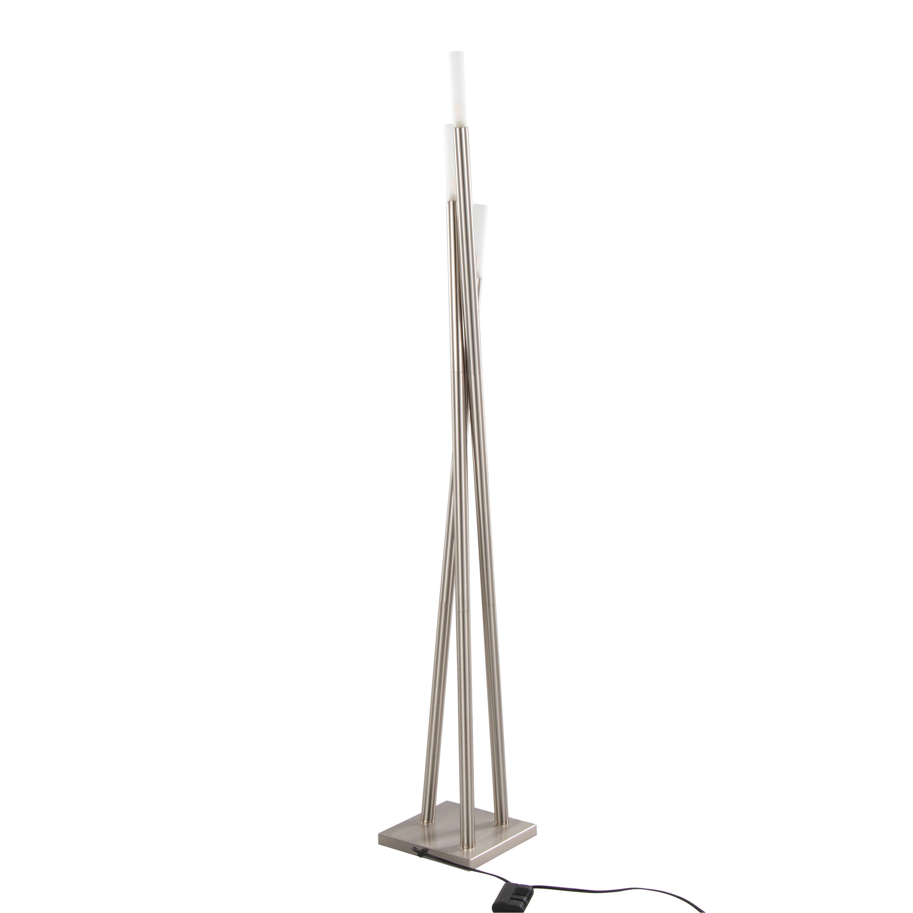 Icicle Contemporary Floor Lamp in Brushed Nickel