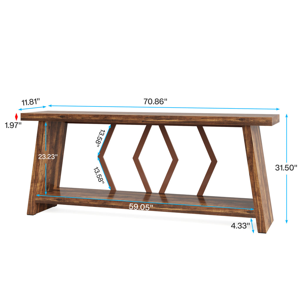 70.9" Extra Long Farmhouse Console Table