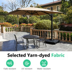 10 Ft Khaki Square Large Cantilever Patio Umbrella