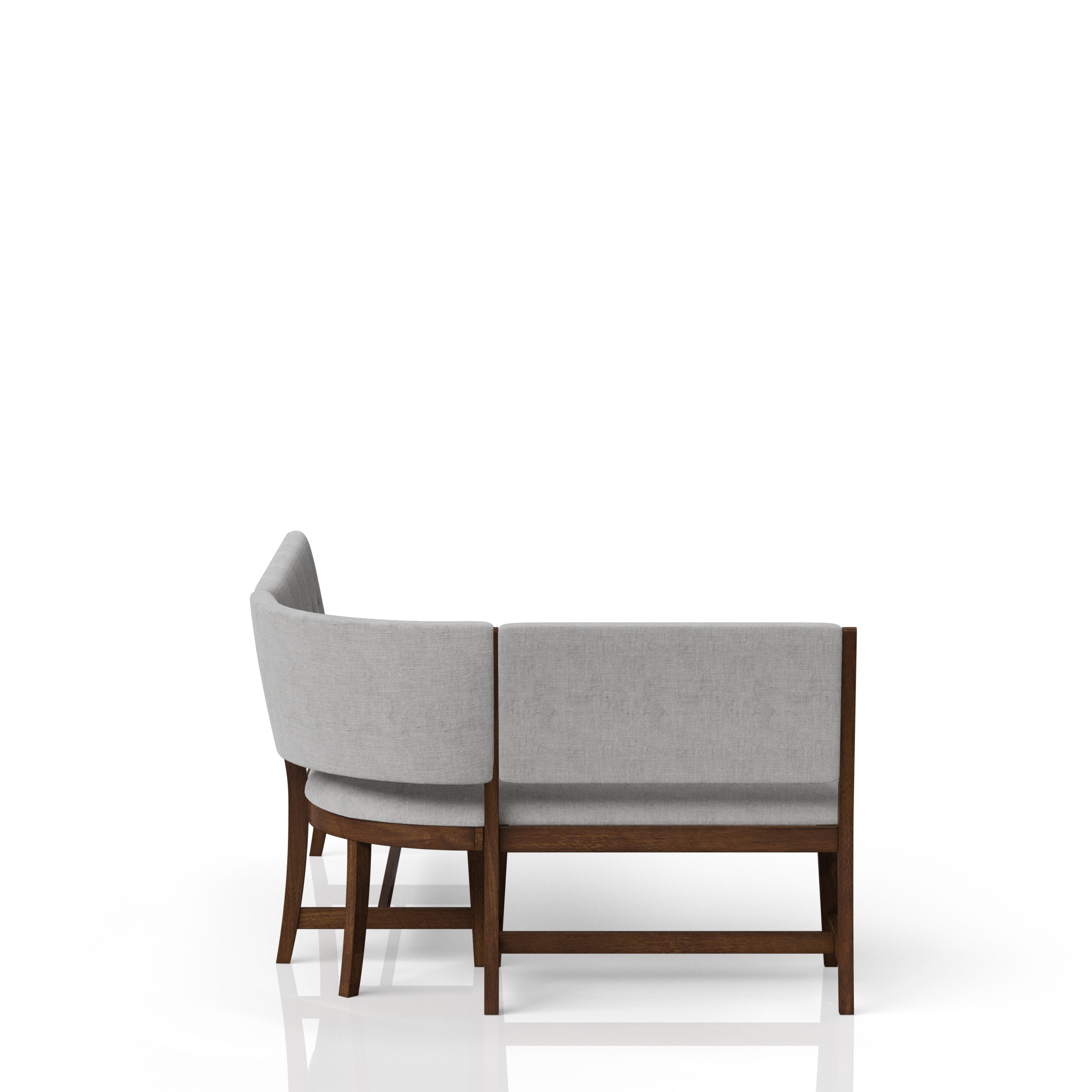 Curved Dining Bench - Mid-Century Modern Upholstered Design