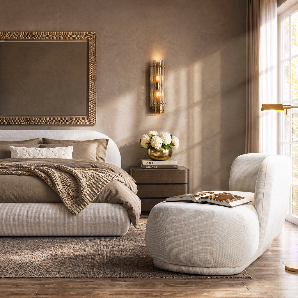 Aire 75" RAF Modern Rounded Chaise Lounge, Stone Light