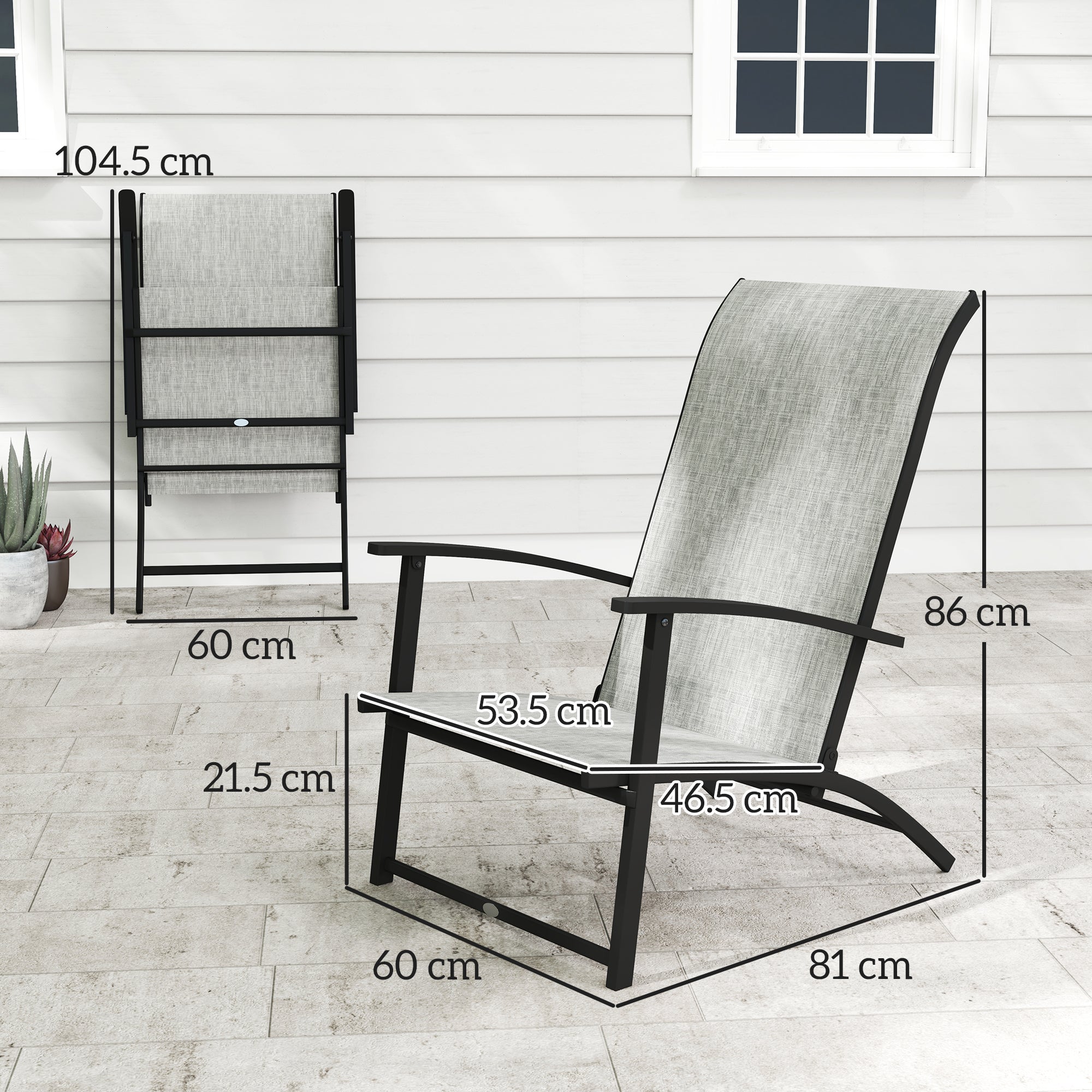 Outsunny Folding Patio Chairs Set of 2