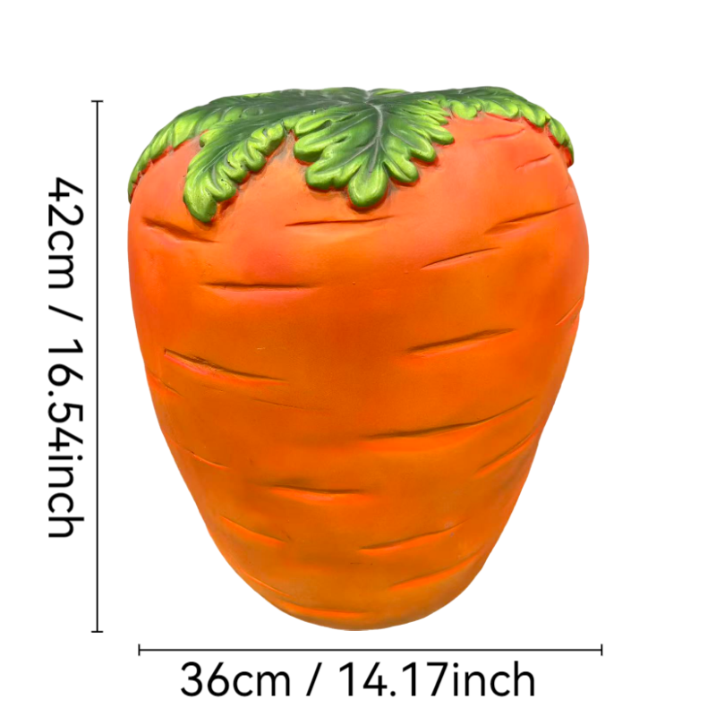 16" Oversized Carrot Shaped Resin Stool