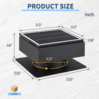 14" Adjustable Square Solar Roof Exhaust Fan