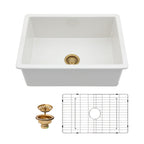 27"x19"x10" Undermount Single Bowl Fireclay Kitchen Sink
