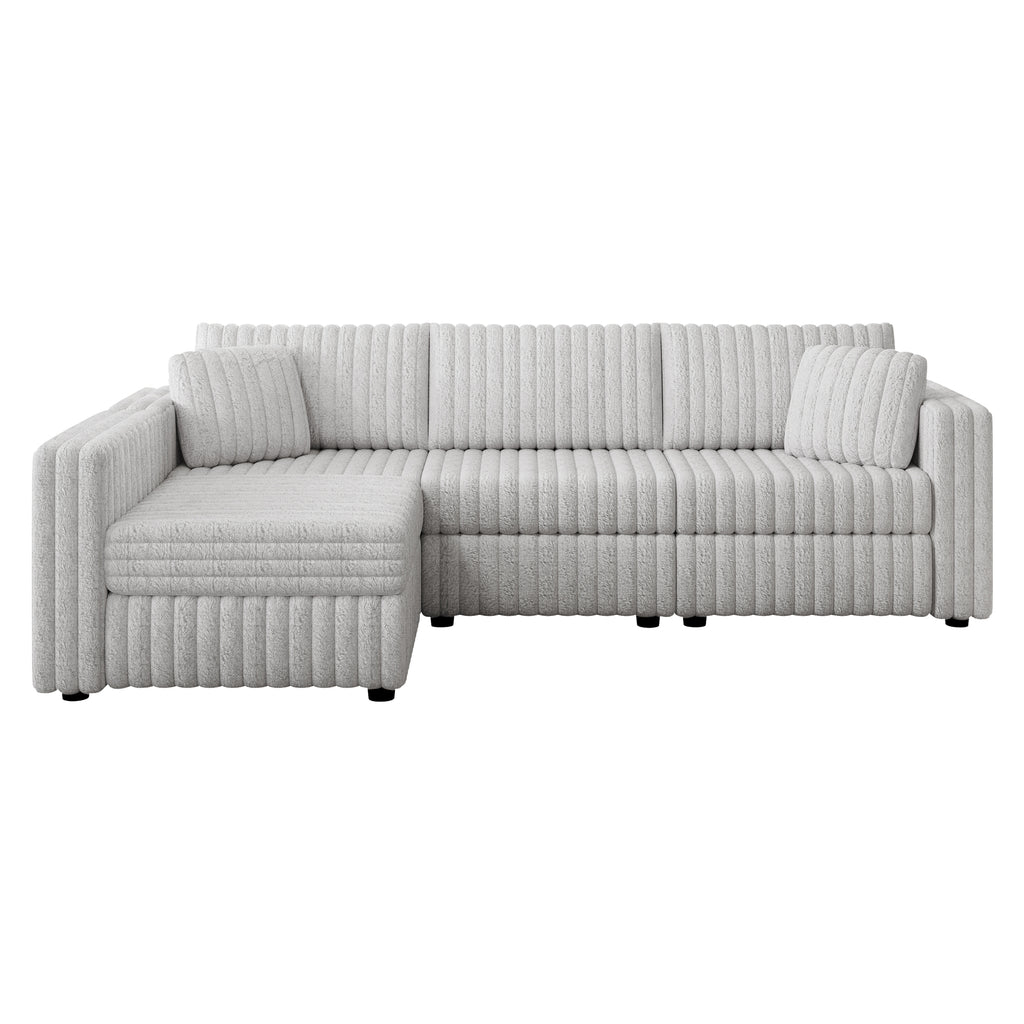 106.3" Soft L-Shaped 4-Person Sofa