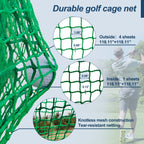 10x10x10ft Golf Practice Net Cage with Metal Frame Hitting Net Kit