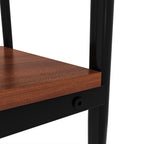 Set of 2 Rectangle End Table with Tempered Glass Top