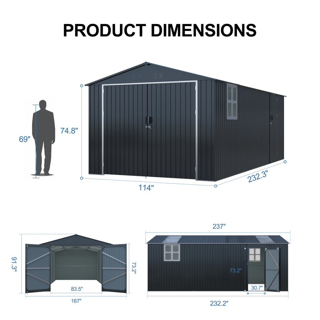 Outdoor Storage Shed 20x10 FT