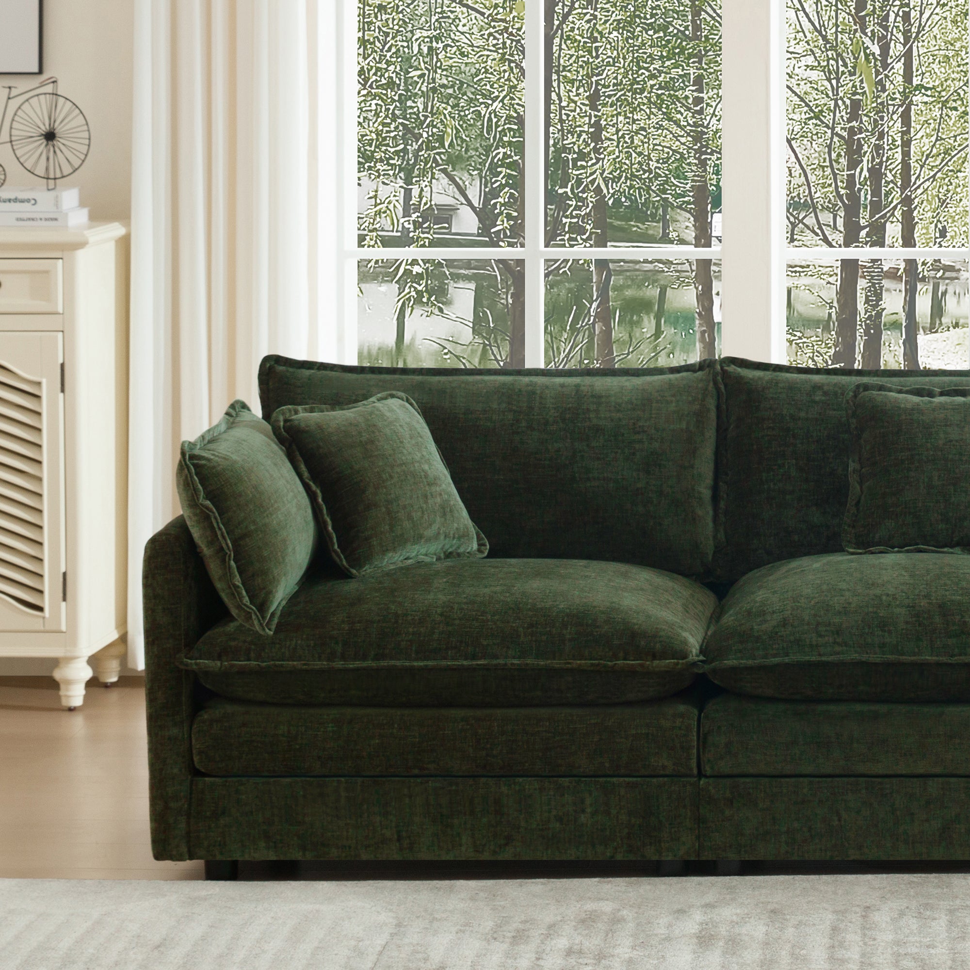 Mid-Century Modern Couch 3-Seater Sofa