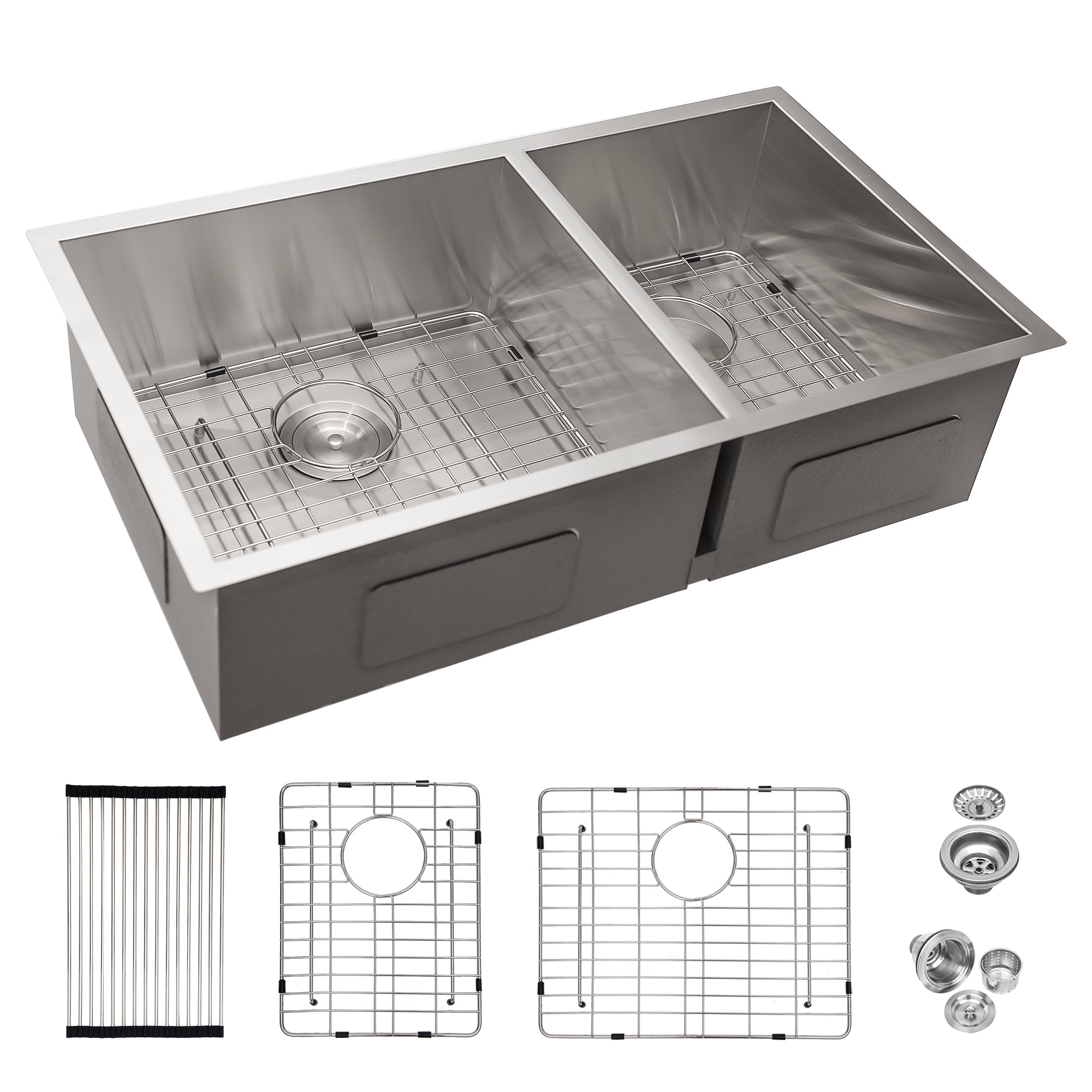 16 Gauge Stainless Steel Undermount Double Bowl Kitchen Sink