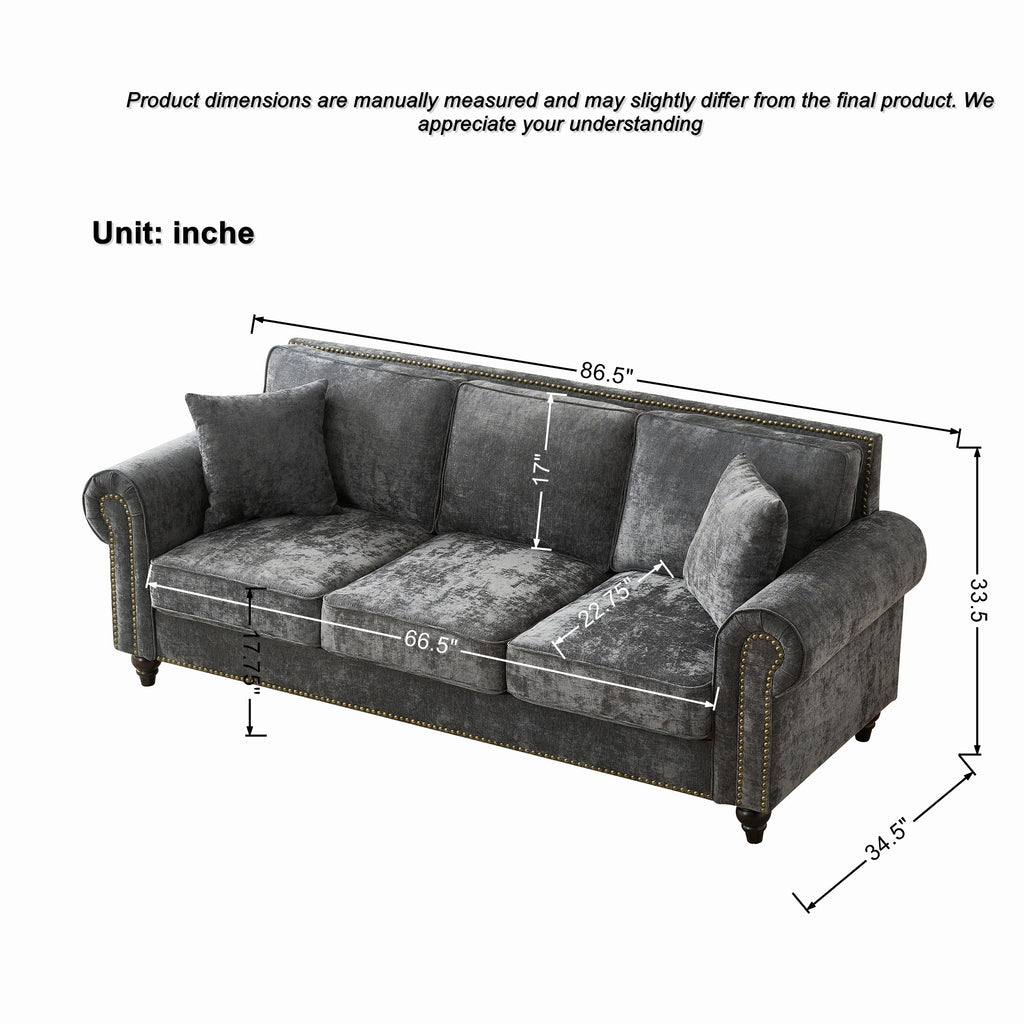 Modern 3+2 Seater Sofa with Rolled Arms