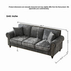 86" Modern 3-Seater Sofa with Rolled Arms