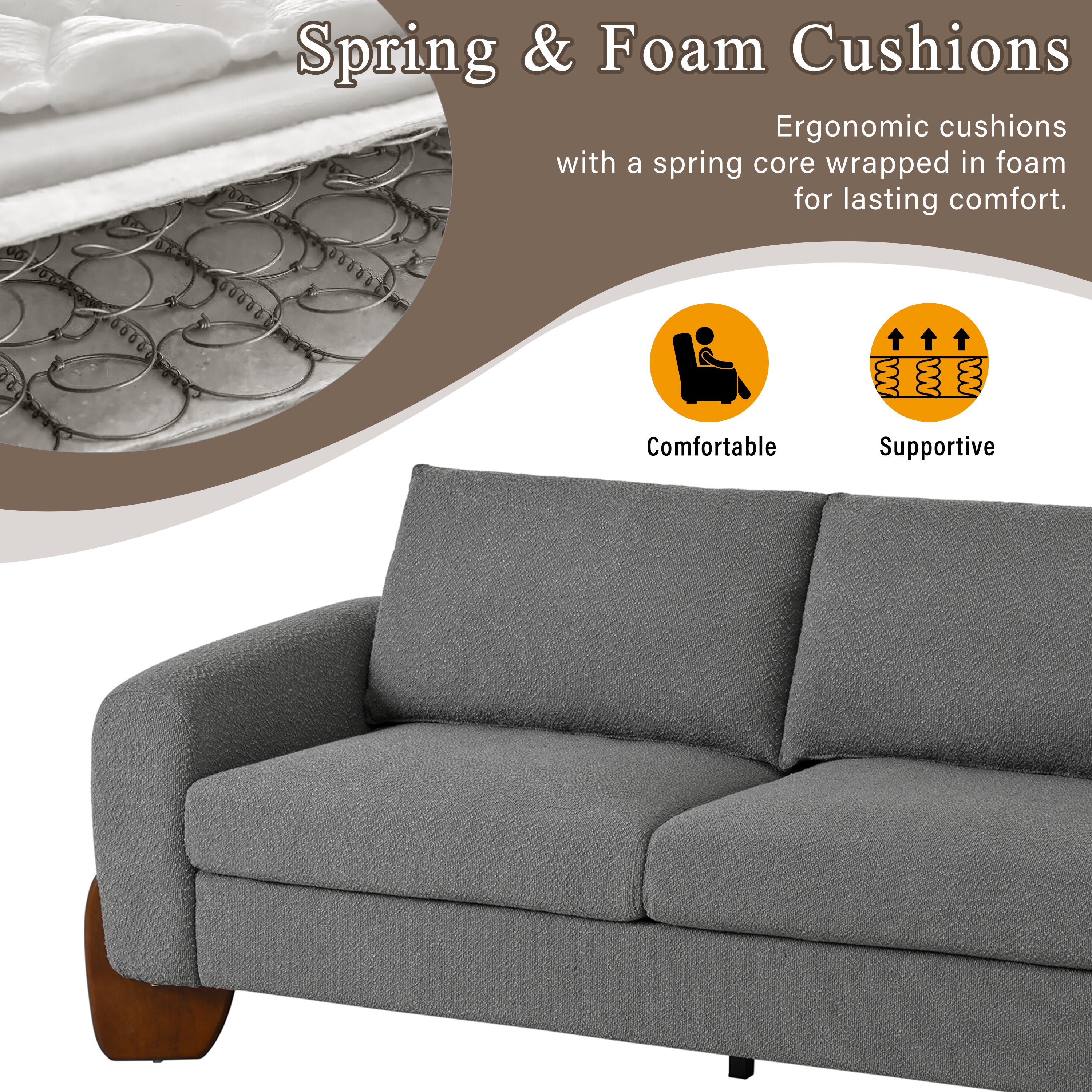 U_Style Modern 3-Piece Living Room Sofa Set