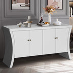 Refined Industrial 4-Door Credenza