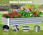 6x3x1ft Galvanized Raised Garden Bed