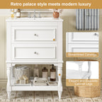 24-Inch Bathroom Vanity with Ceramic Sink and Storage Cabinet
