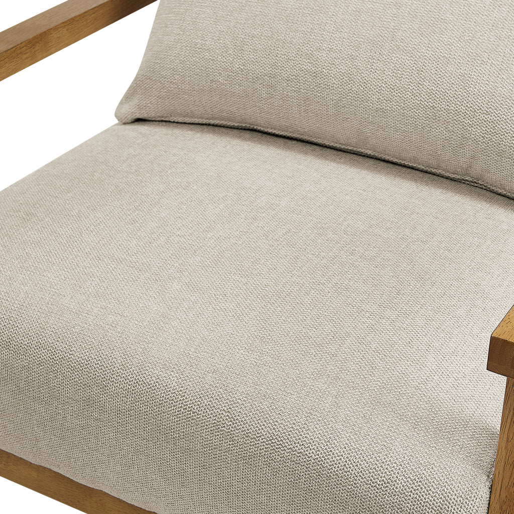 Reagan Wood Arm Accent Chair with Lumbar Pillow