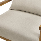 Reagan Wood Arm Accent Chair with Lumbar Pillow